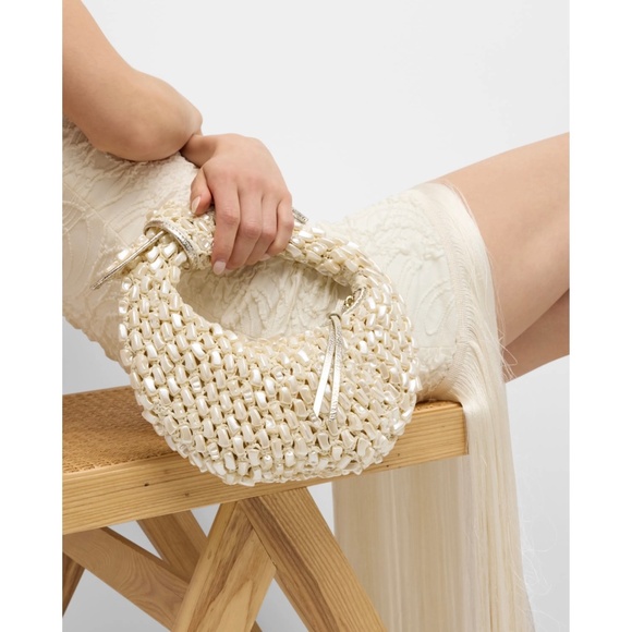 Poolside The Josie  Knotted Top Handle Pearl Bag - Picture 1 of 16